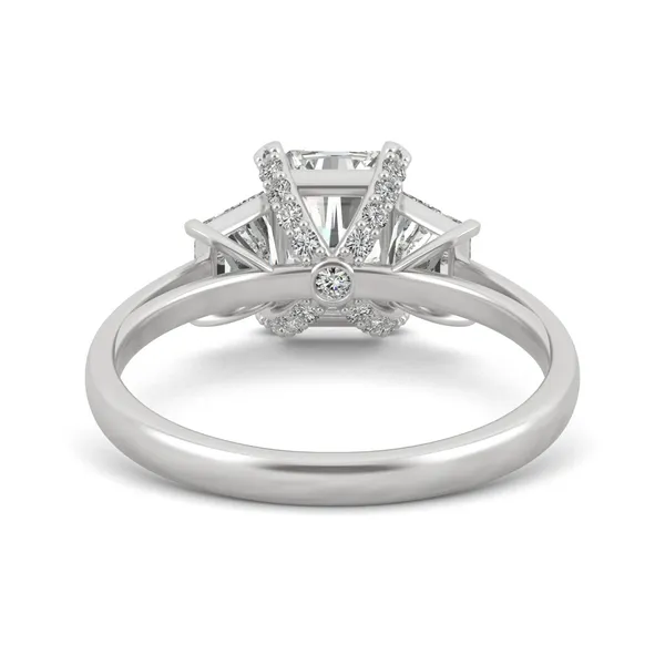 Radiant Luxe Trapezoid Three-Stone Engagement Ring