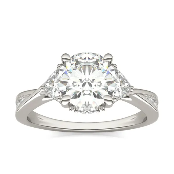 Round Brilliant Expressions Three-Stone Engagement Ring