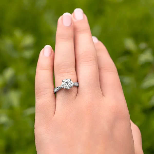 Round Brilliant Expressions Three-Stone Engagement Ring