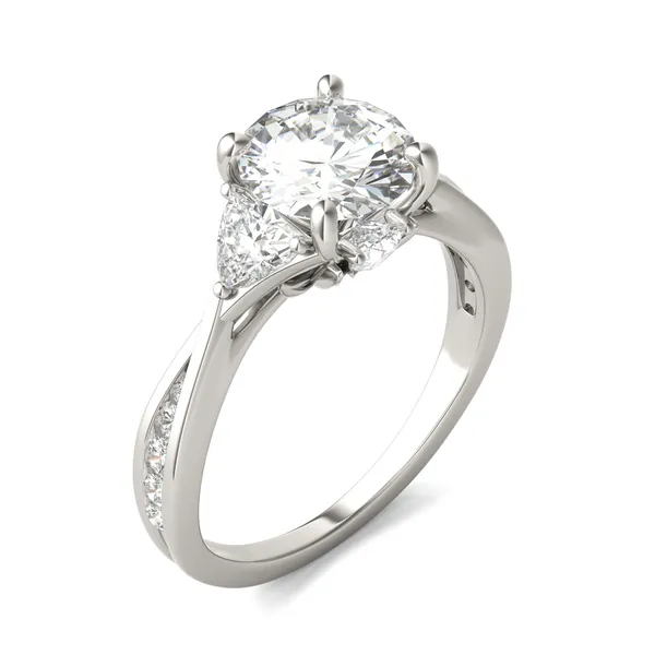 Round Brilliant Expressions Three-Stone Engagement Ring