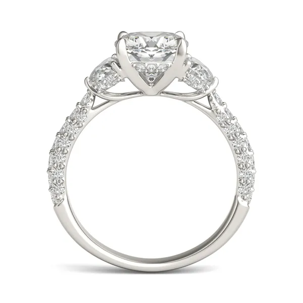 Cushion Lumina Three-Stone Engagement Ring