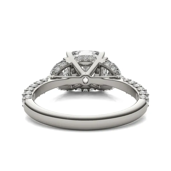 Cushion Lumina Three-Stone Engagement Ring