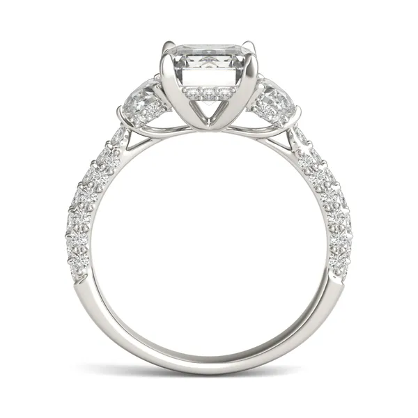 Emerald Lumina Three-Stone Engagement Ring