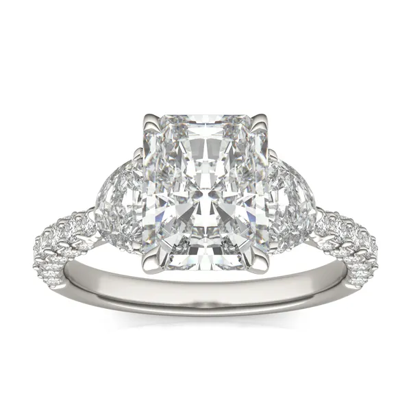 Radiant Lumina Three-Stone Engagement Ring