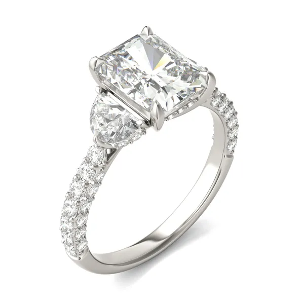 Radiant Lumina Three-Stone Engagement Ring