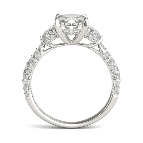 Radiant Lumina Three-Stone Engagement Ring