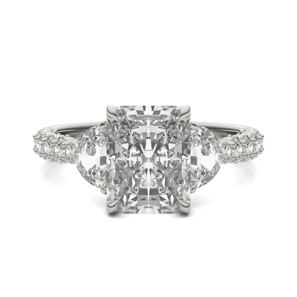 Radiant Lumina Three-Stone Engagement Ring