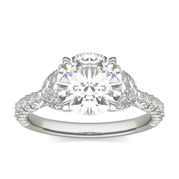 Round Brilliant Lumina Three-Stone Engagement Ring