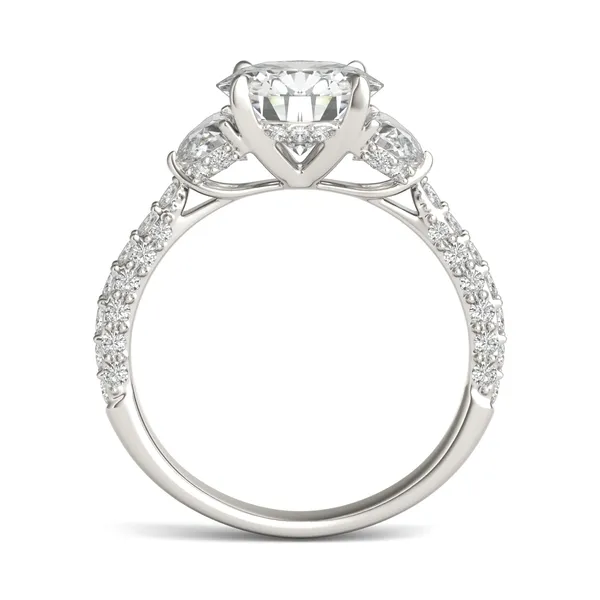 Round Brilliant Lumina Three-Stone Engagement Ring