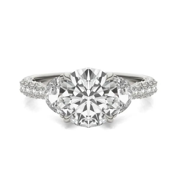 Round Brilliant Lumina Three-Stone Engagement Ring