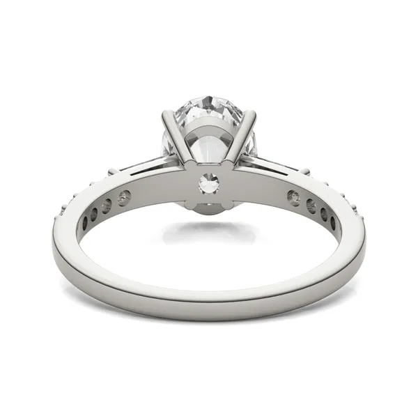 Oval Tapered Baguette Accented Three-Stone Engagement Ring