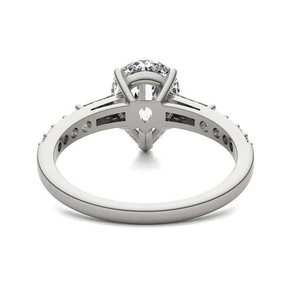 Pear Tapered Baguette Accented Three-Stone Engagement Ring