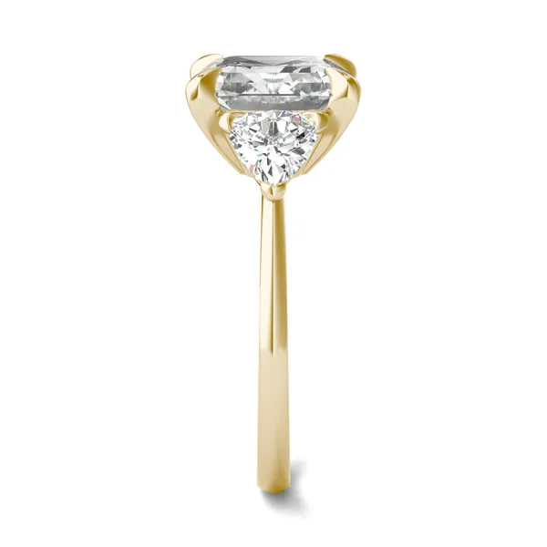 Asscher Claw Prong Trillion Three-Stone Engagement Ring