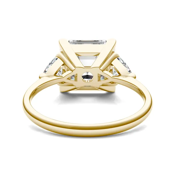 Asscher Claw Prong Trillion Three-Stone Engagement Ring