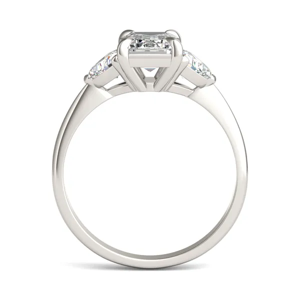 Emerald Claw Prong Trillion Three-Stone Engagement Ring