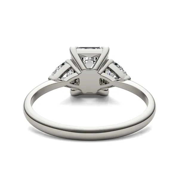 Emerald Claw Prong Trillion Three-Stone Engagement Ring