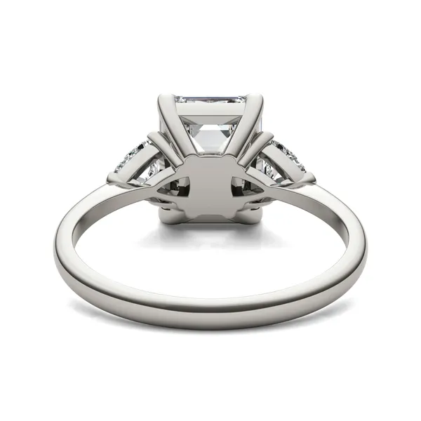Emerald Claw Prong Trillion Three-Stone Engagement Ring