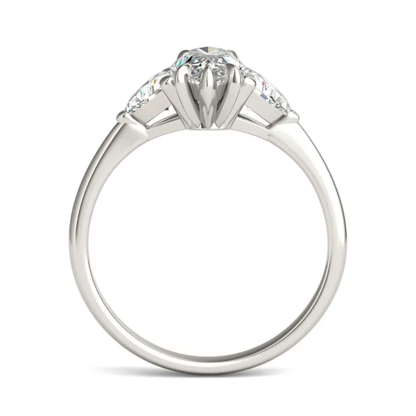 Marquise Claw Prong Trillion Three-Stone Engagement Ring