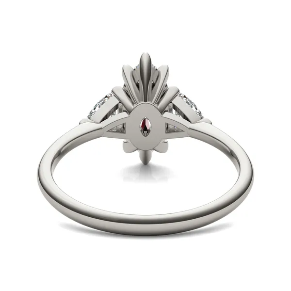 Marquise Claw Prong Trillion Three-Stone Engagement Ring