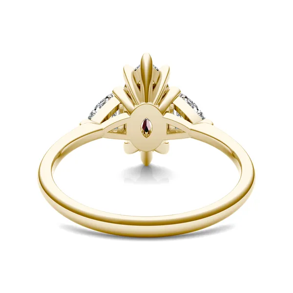 Marquise Claw Prong Trillion Three-Stone Engagement Ring