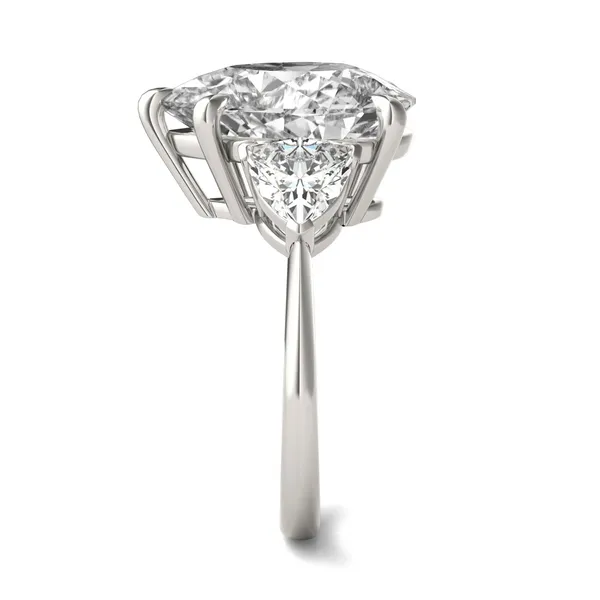 Pear Claw Prong Trillion Three-Stone Exotic Engagement Ring