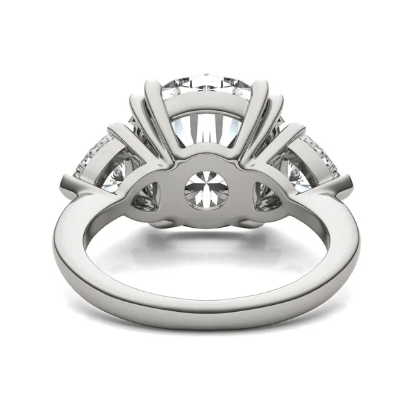 Round Brilliant Claw Prong Trillion Three-Stone Exotic Engagement Ring