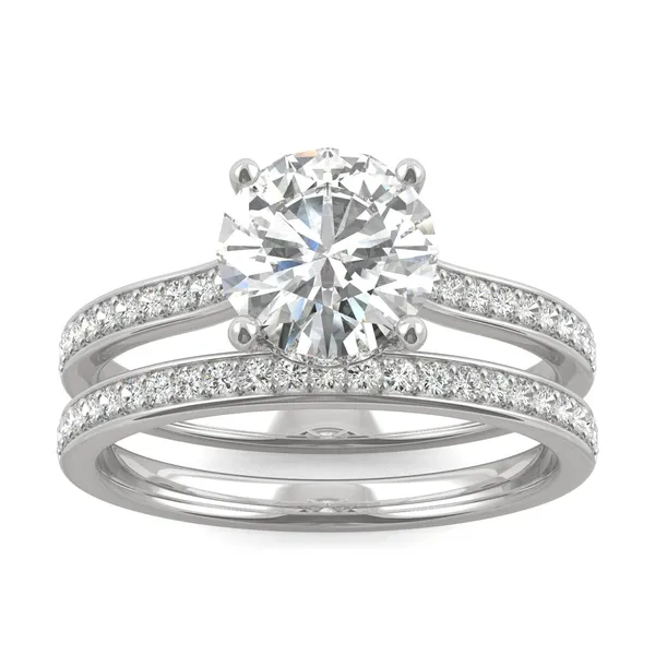 Round Hearts & Arrows Eternal Side-Stone Bridal Set