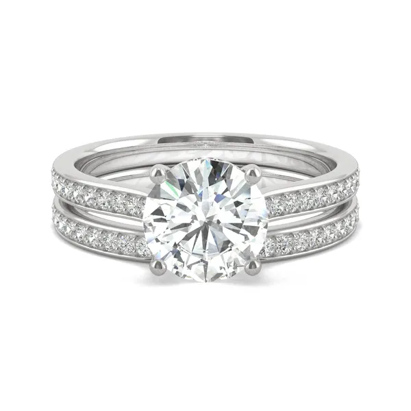 Round Hearts & Arrows Eternal Side-Stone Bridal Set