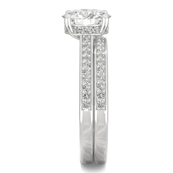 Round Hearts & Arrows Eternal Side-Stone Bridal Set