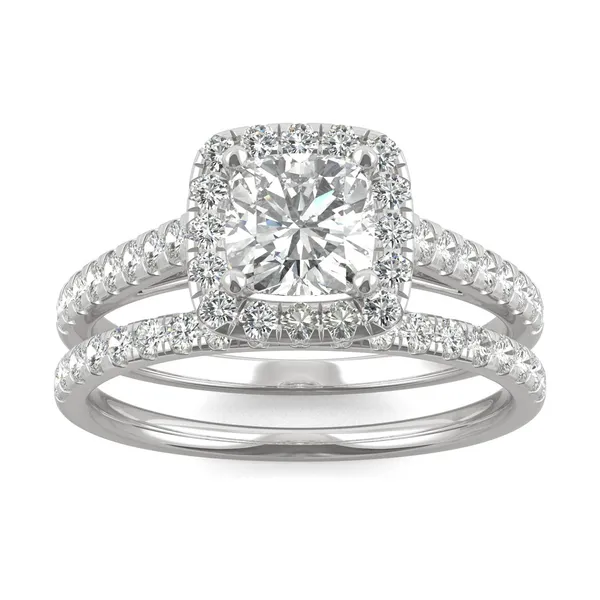 Cushion Lifted Halo Bridal Set
