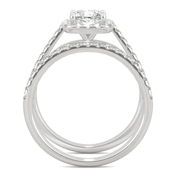 Cushion Lifted Halo Bridal Set