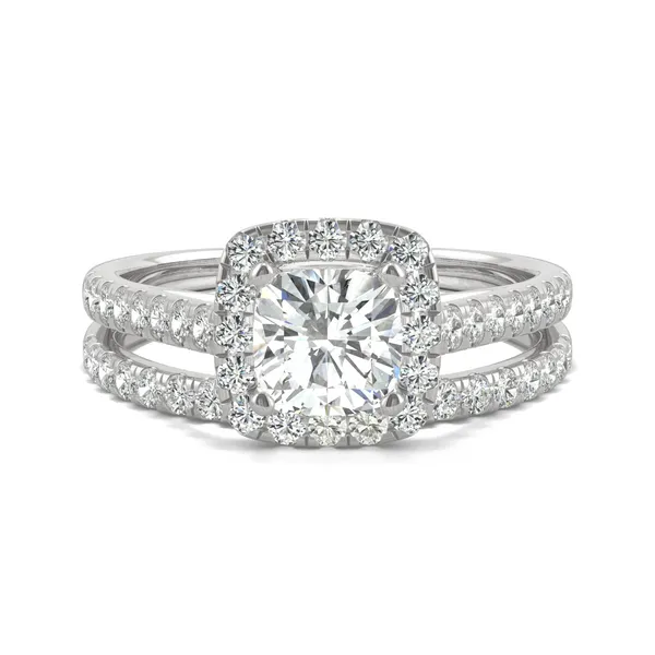 Cushion Lifted Halo Bridal Set