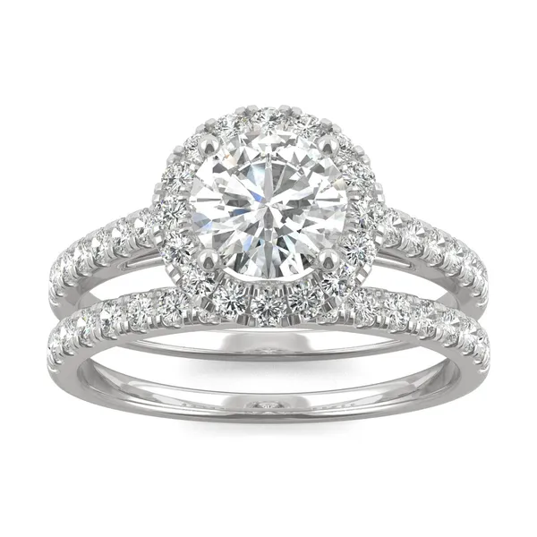 Round Brilliant Lifted Halo Bridal Set