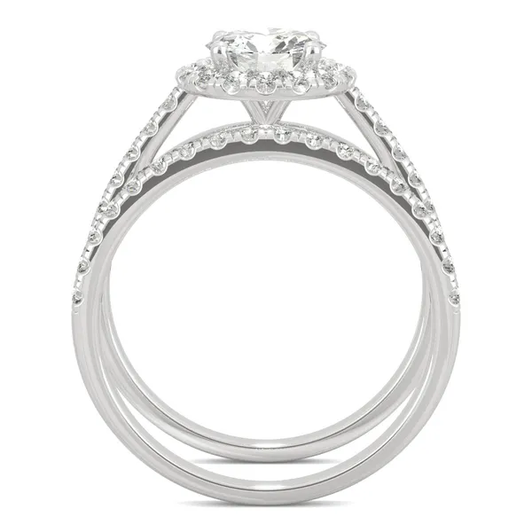 Round Brilliant Lifted Halo Bridal Set