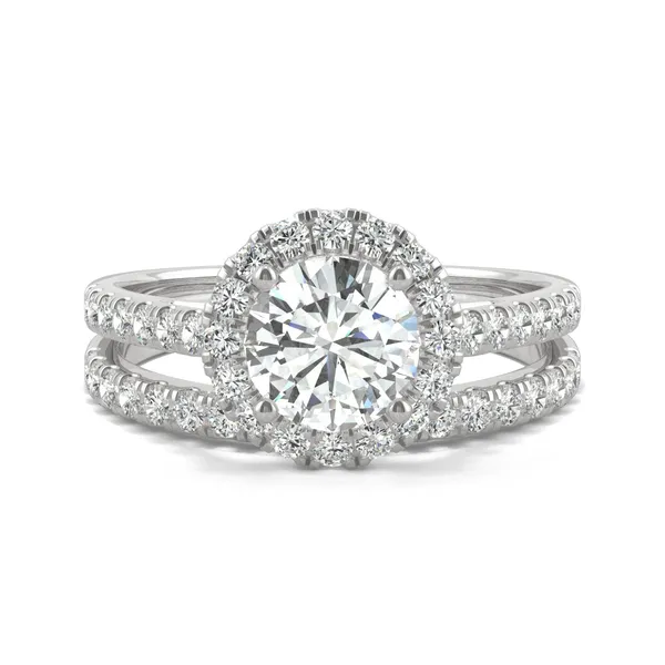 Round Brilliant Lifted Halo Bridal Set
