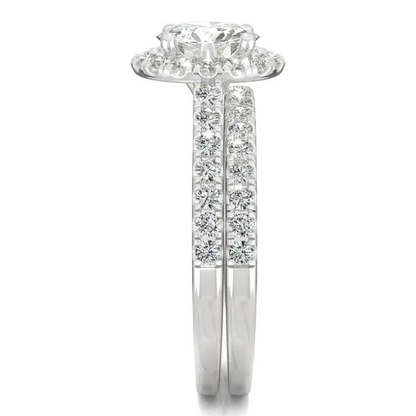 Round Brilliant Lifted Halo Bridal Set