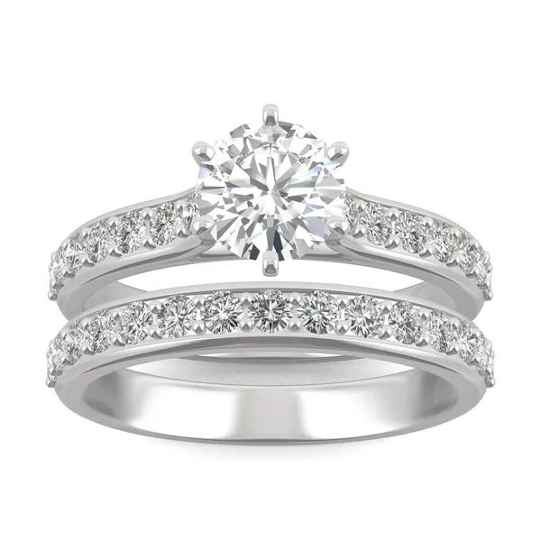 Round Brilliant Prong In Channel Bridal Set