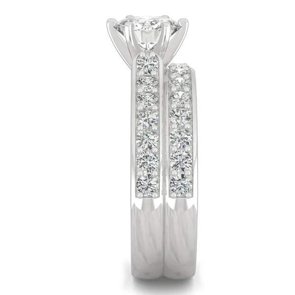 Round Brilliant Prong In Channel Bridal Set