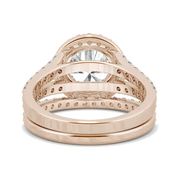 Round Brilliant Split Shank Halo Bridal Set