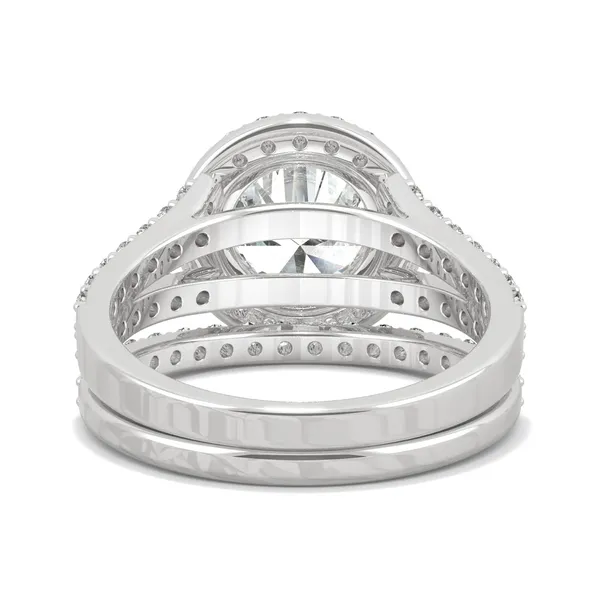 Round Brilliant Split Shank Halo Bridal Set