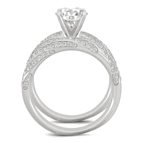 Round Brilliant Pavé Woven Bridal Set