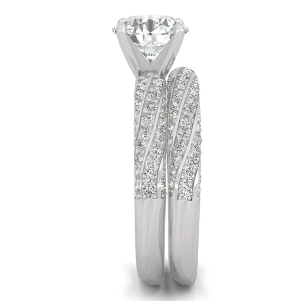 Round Brilliant Pavé Woven Bridal Set