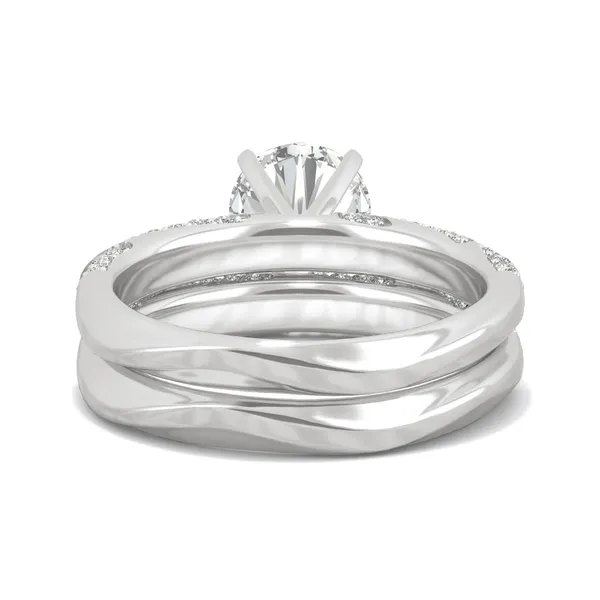 Round Brilliant Pavé Woven Bridal Set