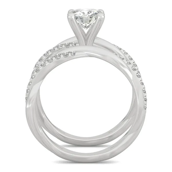 Round Hearts & Arrows Twisted Accented Bridal Set
