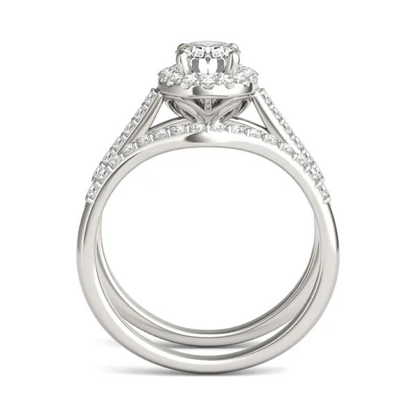 Oval Signature Accented Halo Bridal Set