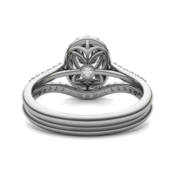 Oval Signature Accented Halo Bridal Set