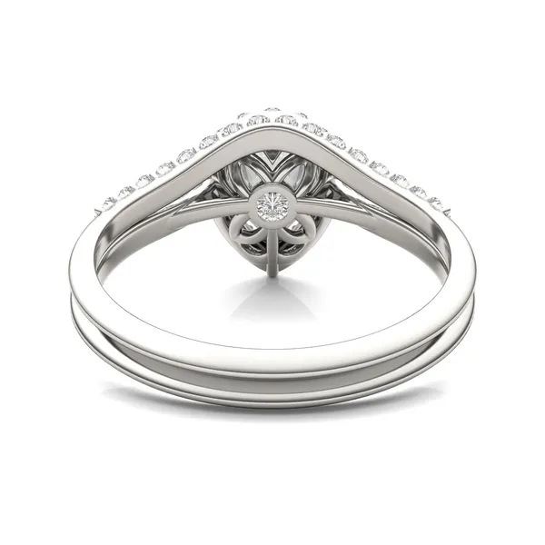 Pear Signature Accented Halo Bridal Set