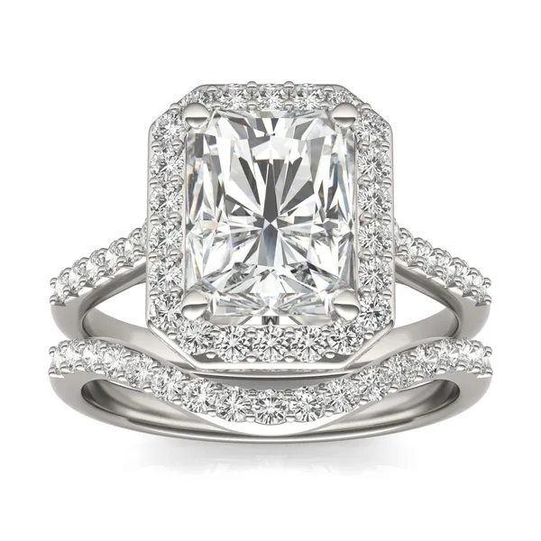 Radiant Signature Accented Halo Bridal Set