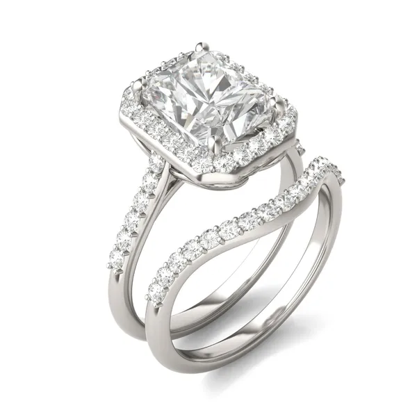Radiant Signature Accented Halo Bridal Set