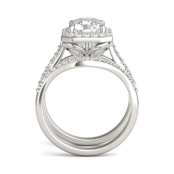 Radiant Signature Accented Halo Bridal Set